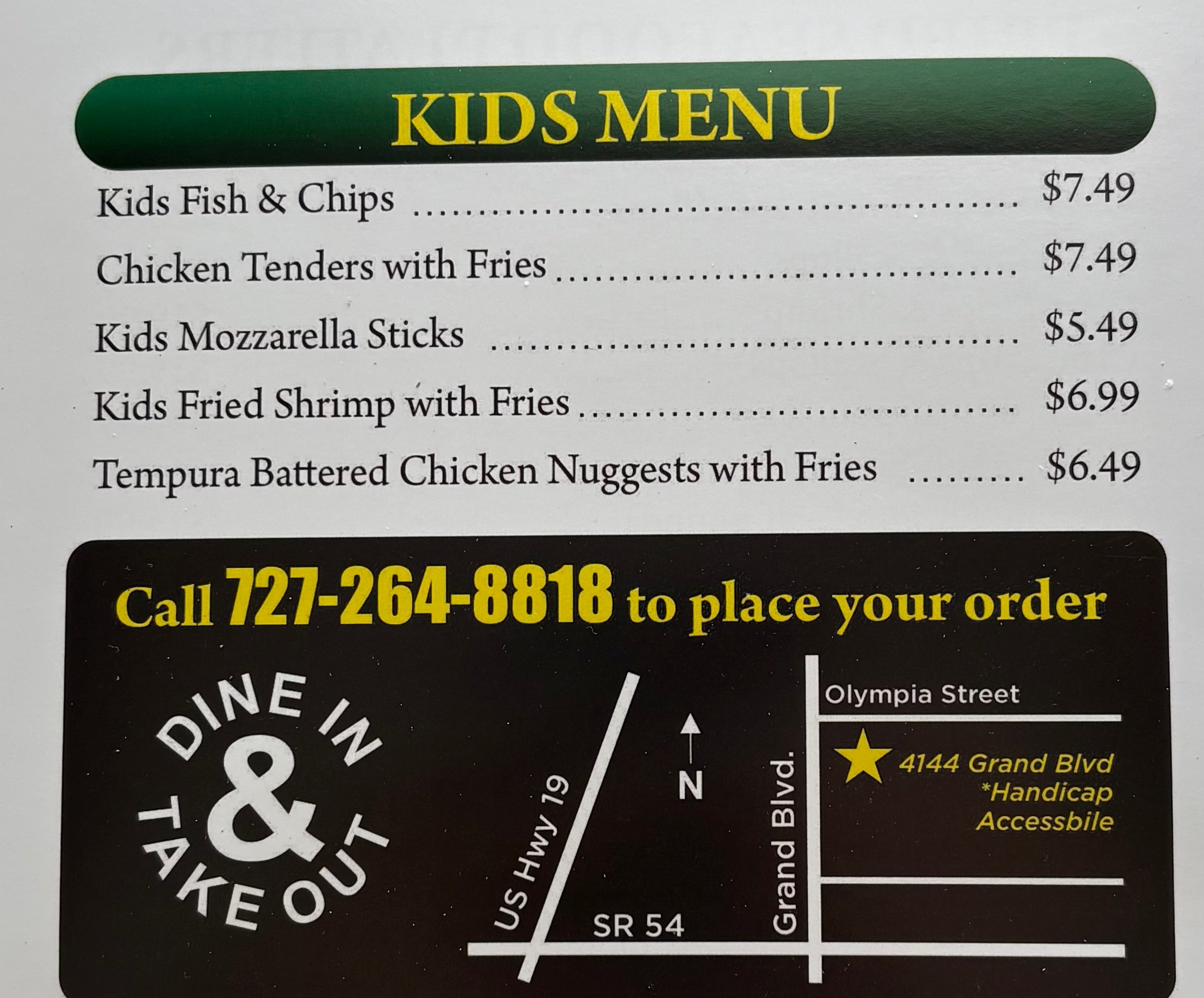 KIDS MENU
